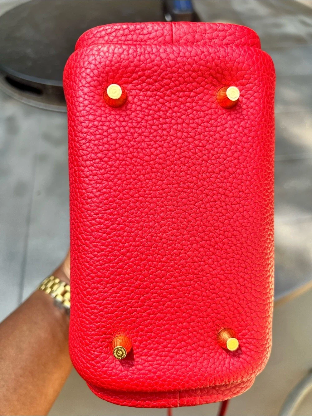 Songmont Mini Song Bag - Lucky Red Soft Leather Bucket Handbag